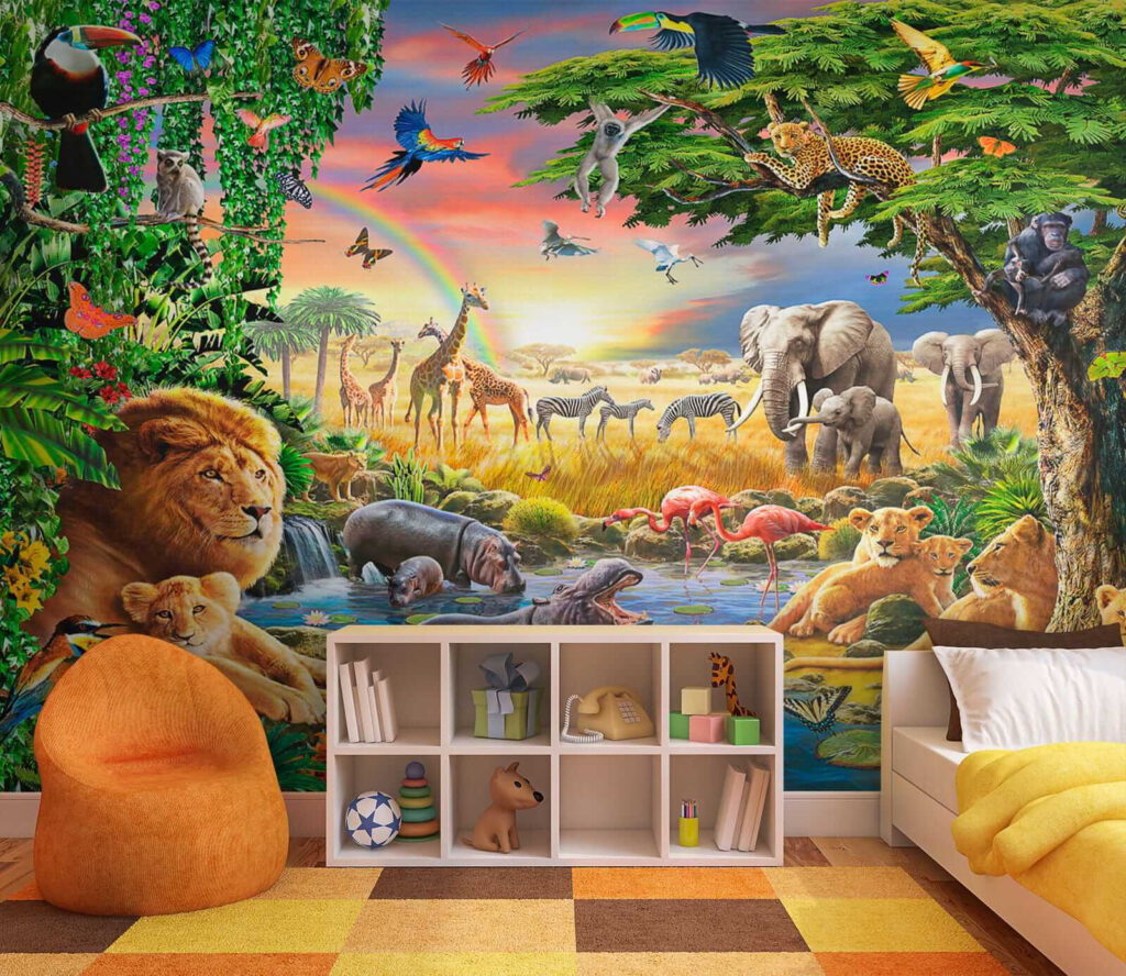 Dieren rond een junglepoel — interieur 3