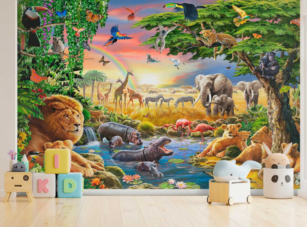 Dieren rond een junglepoel — interieur 4