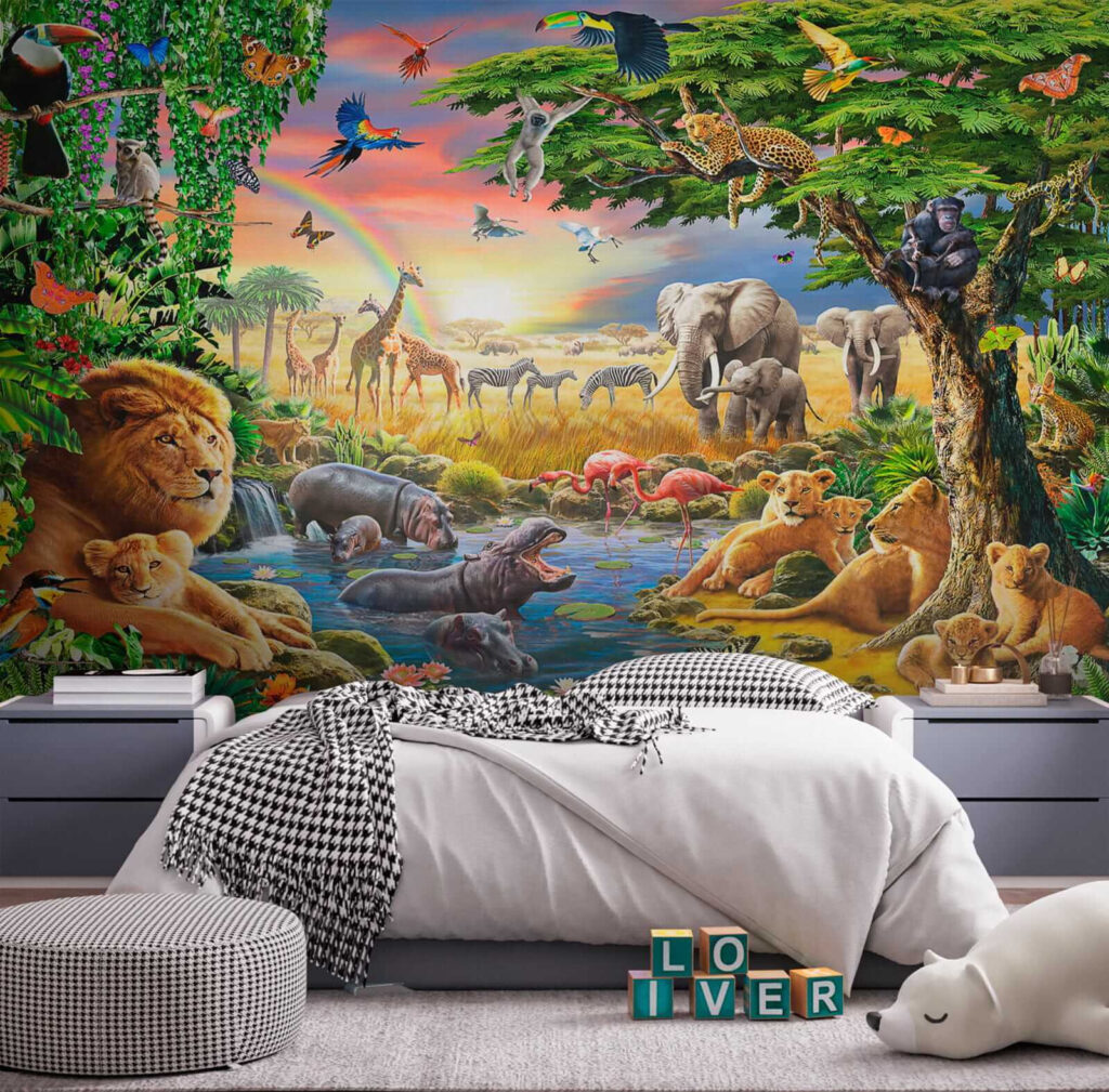 Dieren rond een junglepoel — interieur 7