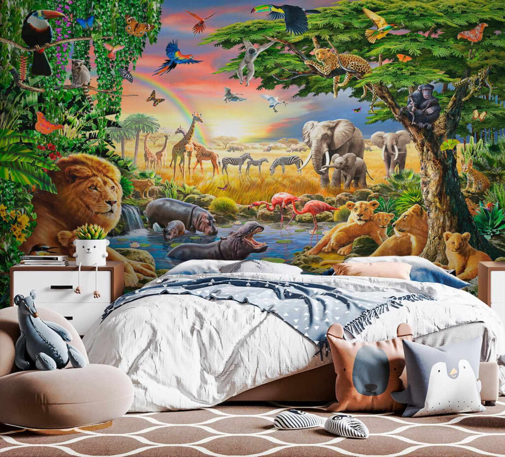Dieren rond een junglepoel — interieur 9