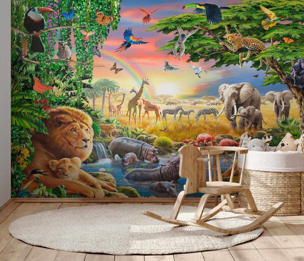Dieren rond een junglepoel — interieur 10