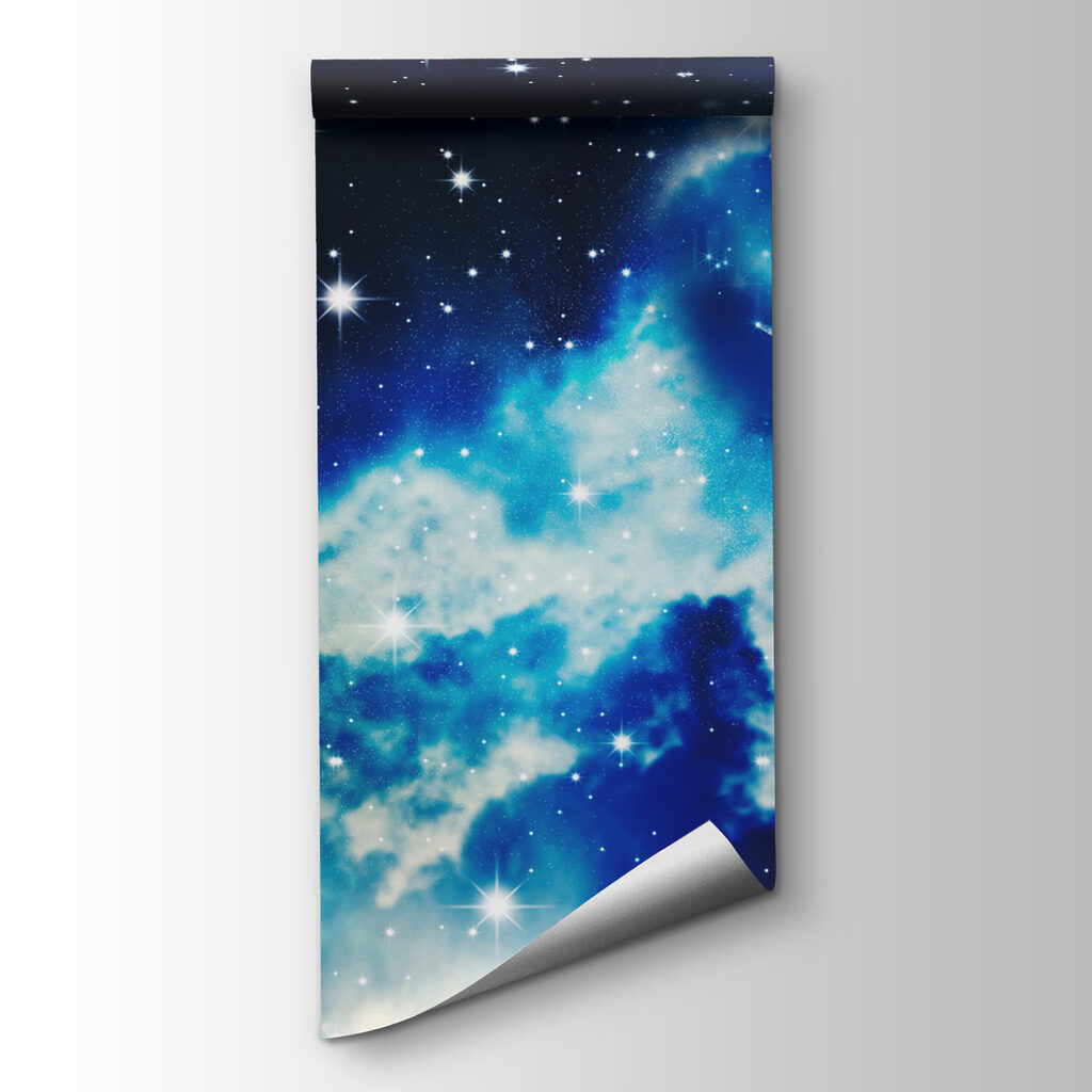 Maansikkel in blauwe sterrenwolken — productweergave