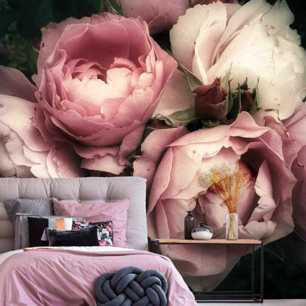 Pioenrozen in oudroze schaduw — interieur 3