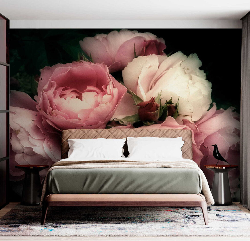 Pioenrozen in oudroze schaduw — interieur 5
