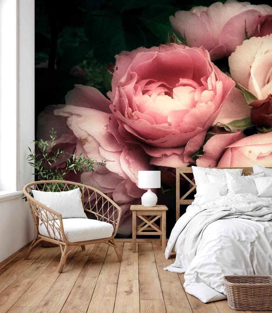 Pioenrozen in oudroze schaduw — interieur 8