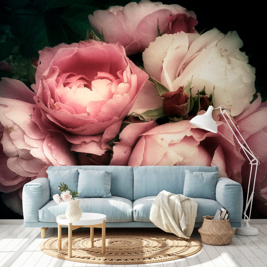 Pioenrozen in oudroze schaduw — interieur 9