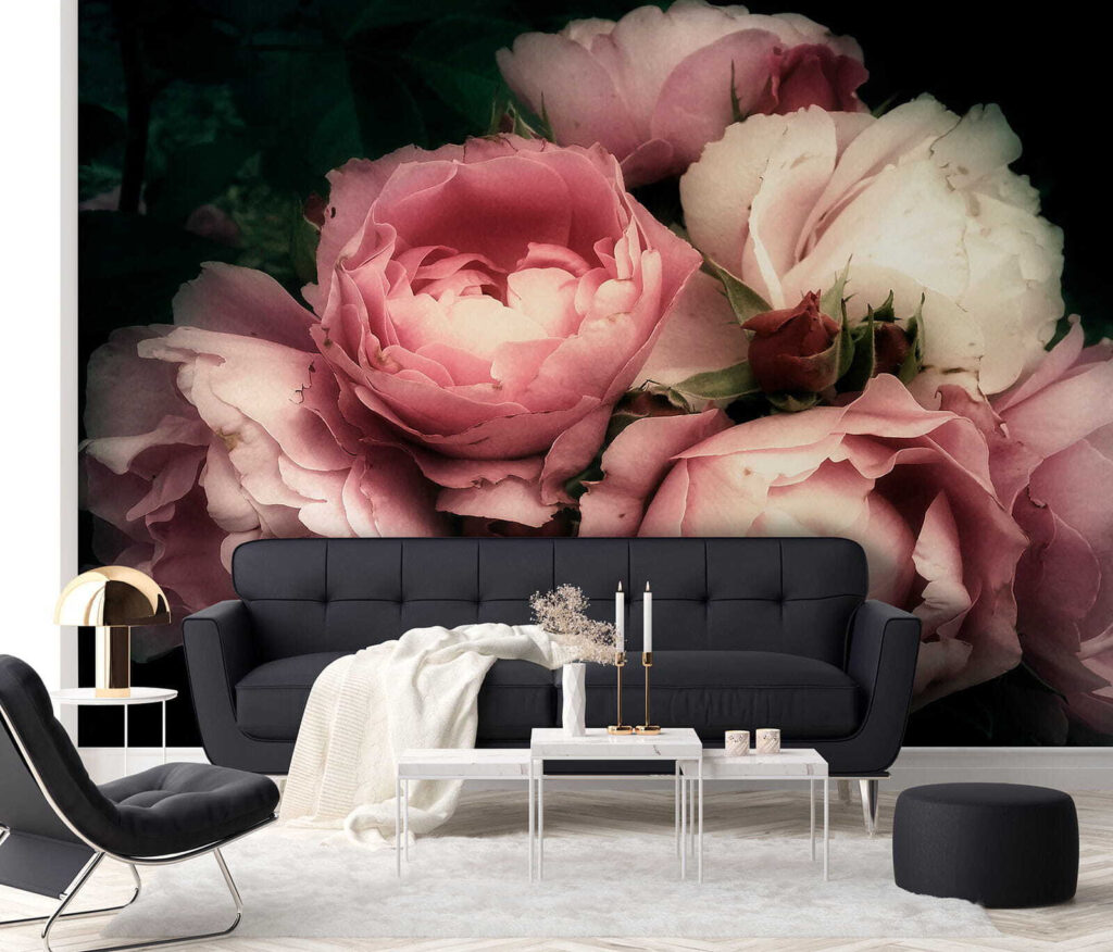 Pioenrozen in oudroze schaduw — interieur 10