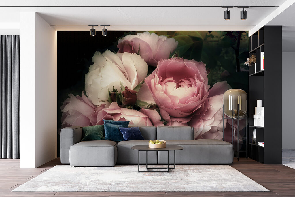 Pioenrozen in oudroze schaduw — interieur 11