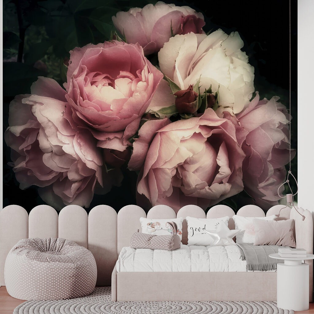 Pioenrozen in oudroze schaduw — interieur 12