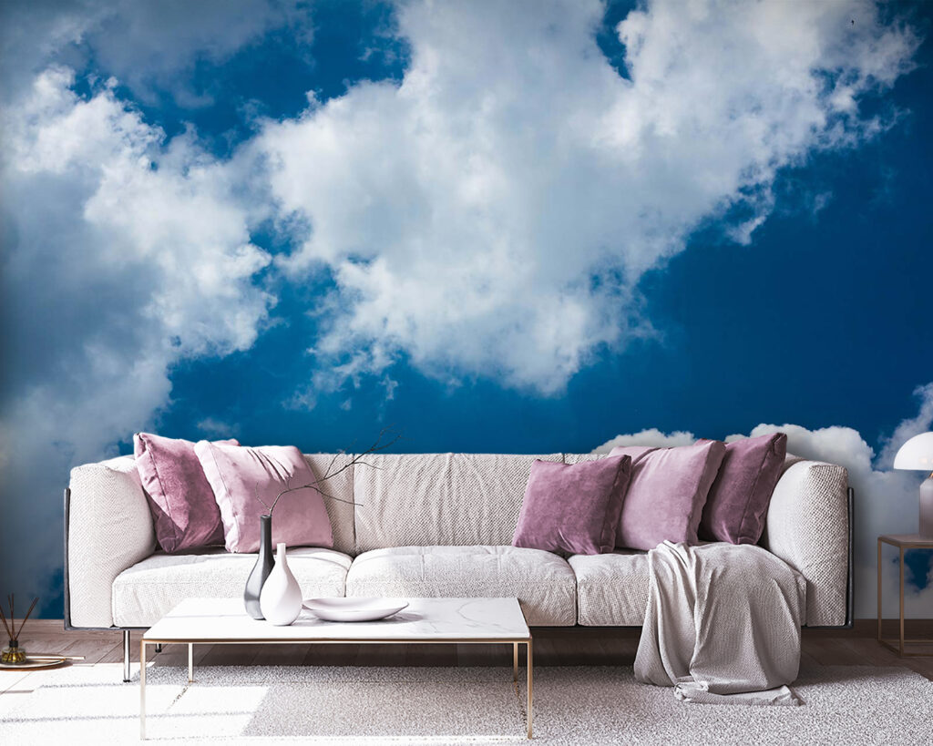 Witte wolken door helderblauw — interieur 3