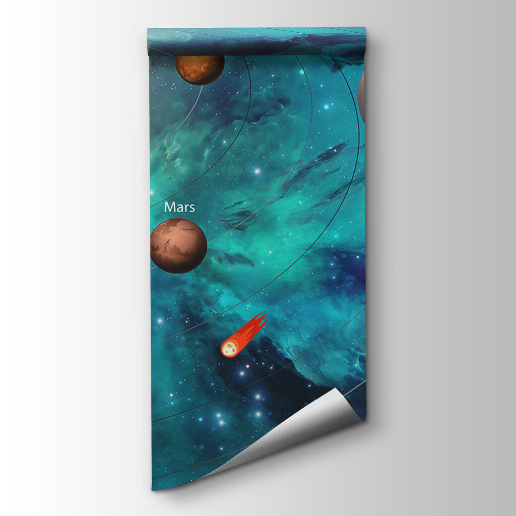 Planeten tussen raketten — productweergave