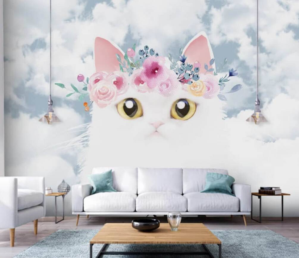 Wit katje boven wolken — interieur 1