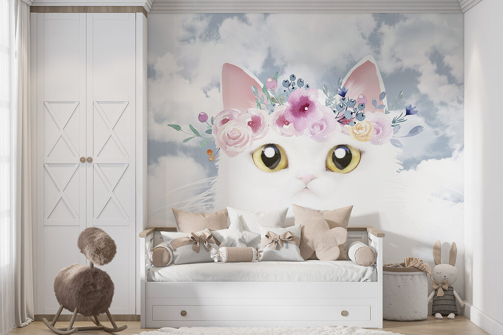 Wit katje boven wolken — interieur 2