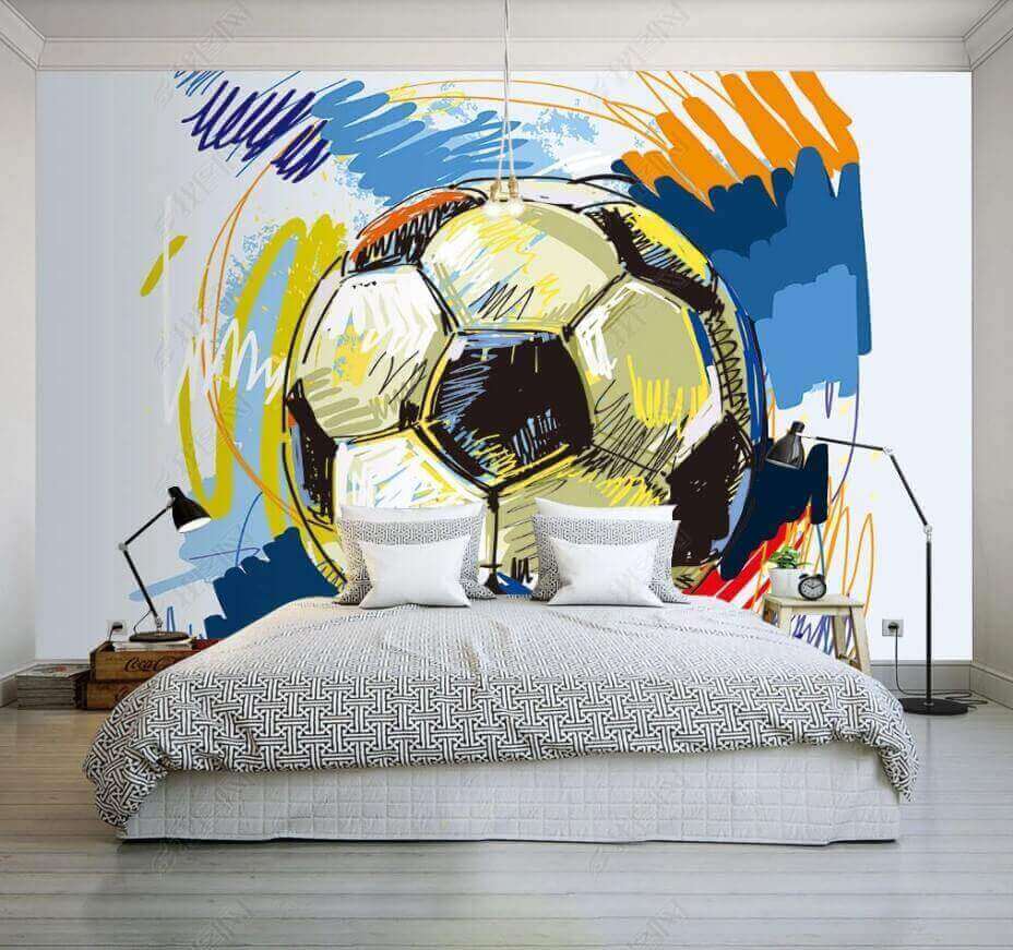 Voetbal tussen kleurrijke krabbels — interieur 1