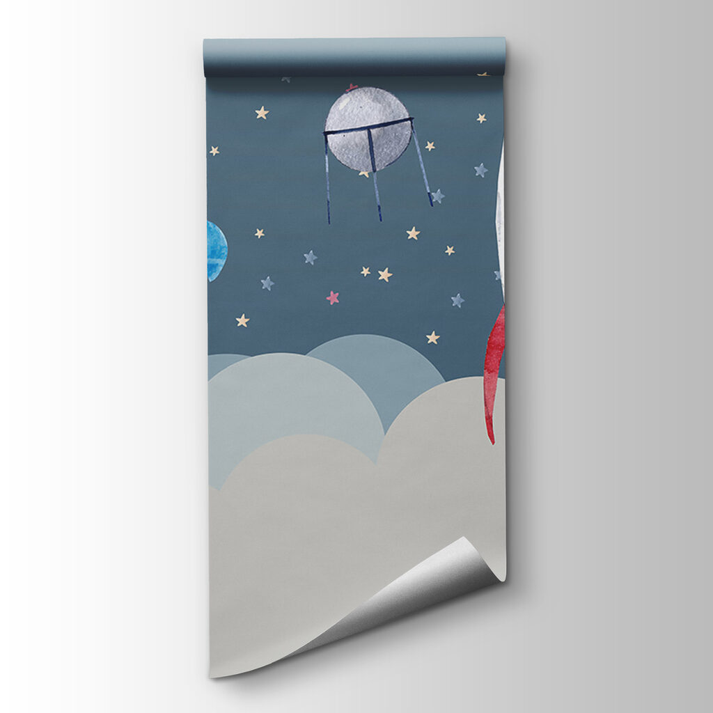 Raket boven zachte wolken — productweergave