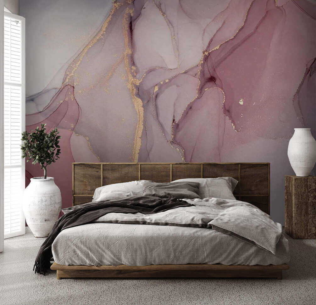 Roze vlakken met goudaders — interieur 1