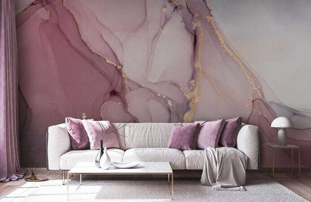 Roze vlakken met goudaders — interieur 2