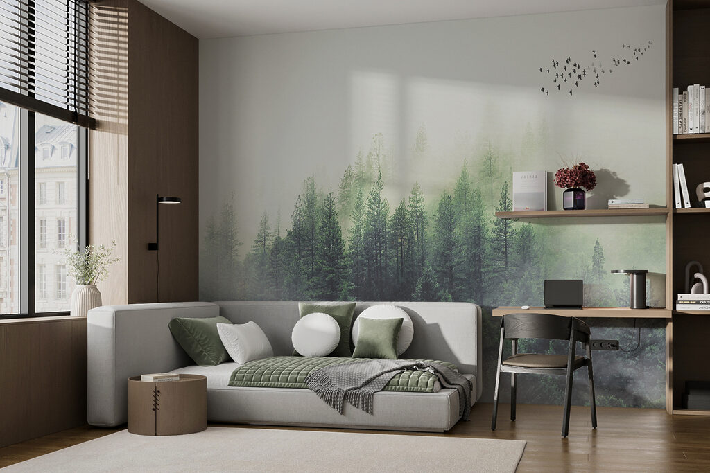 Kleine dennen in mistwolken — interieur 10