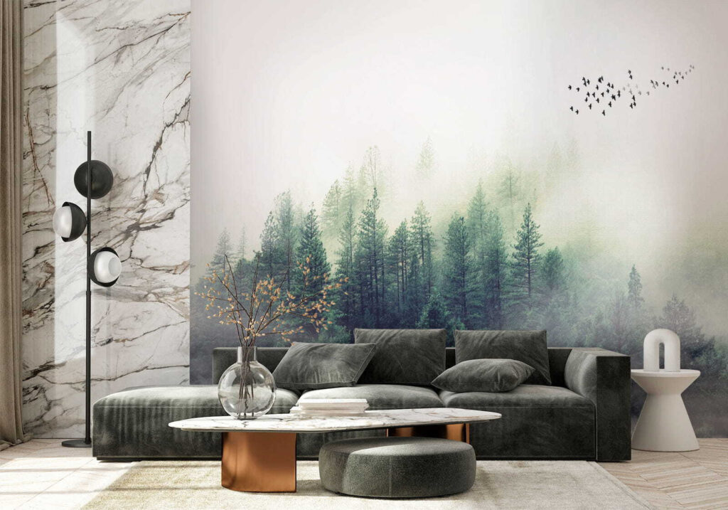 Kleine dennen in mistwolken — interieur 1