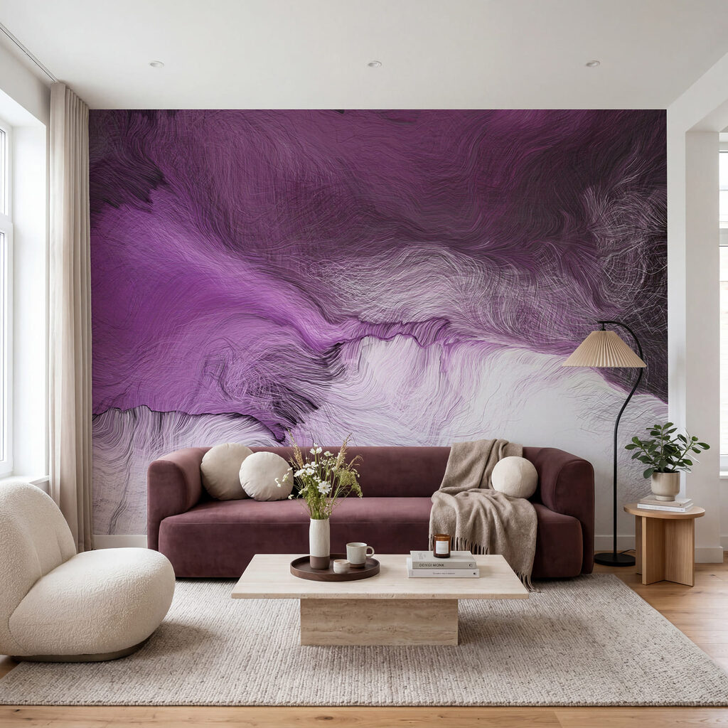 Paarse lagen als stroming — interieur 3