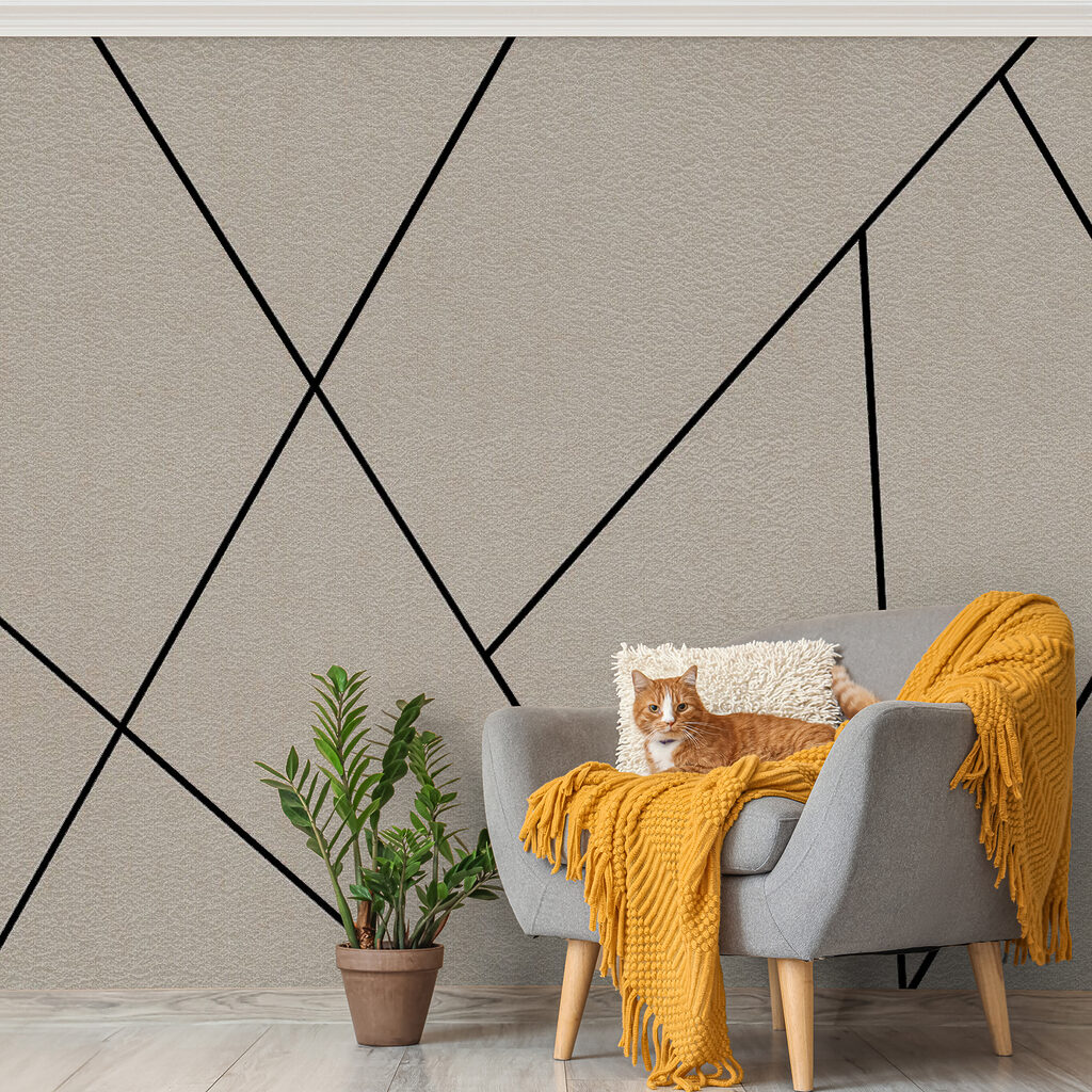 Zwarte lijnen door zandkleur — interieur 2