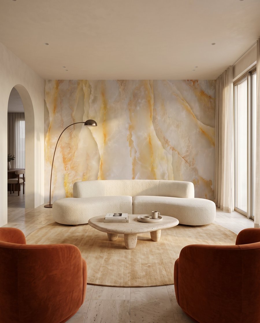Gouden aders in wit in een interieur