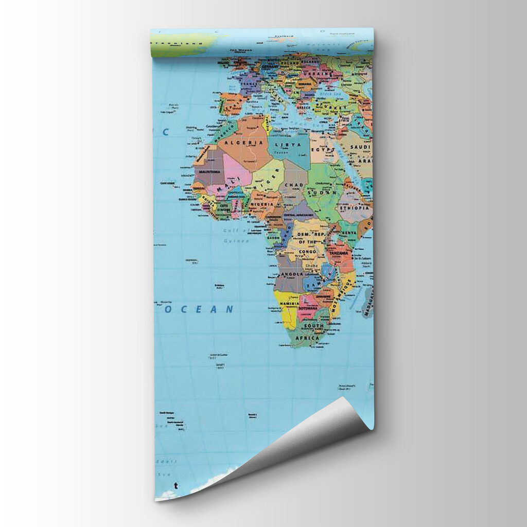 Wereldkaart in heldere kleuren — productweergave