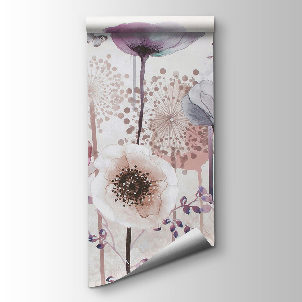 Veldbloemen in lila aquarel — productweergave