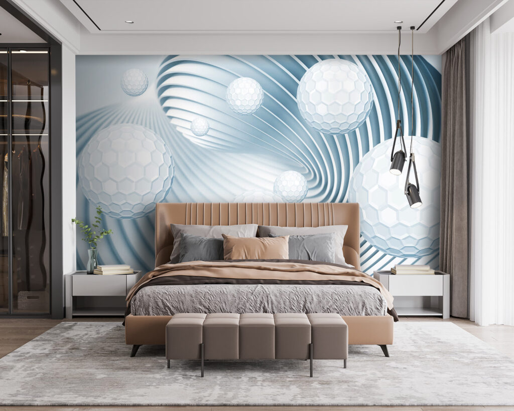 Witte bollen tussen spiraalribben — interieur 1