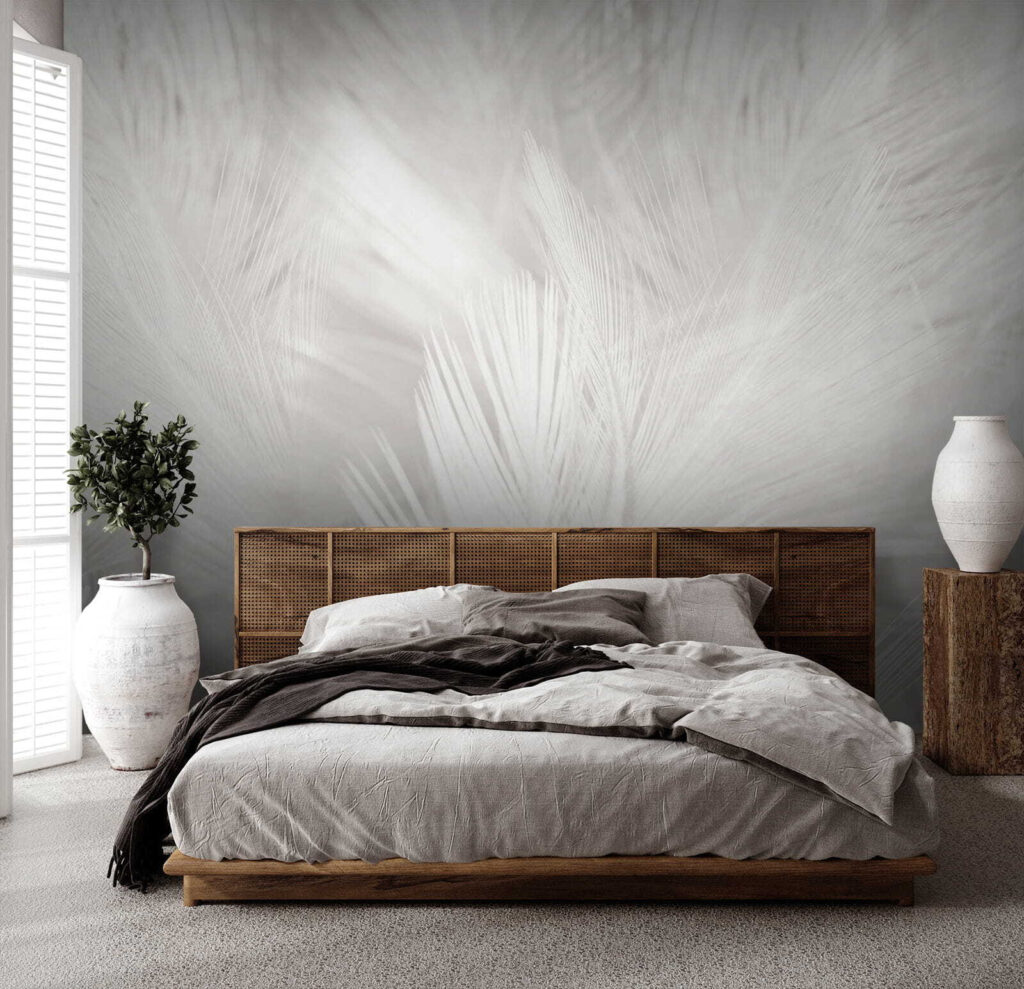 Witte veren op een wit oppervlak — interieur 2