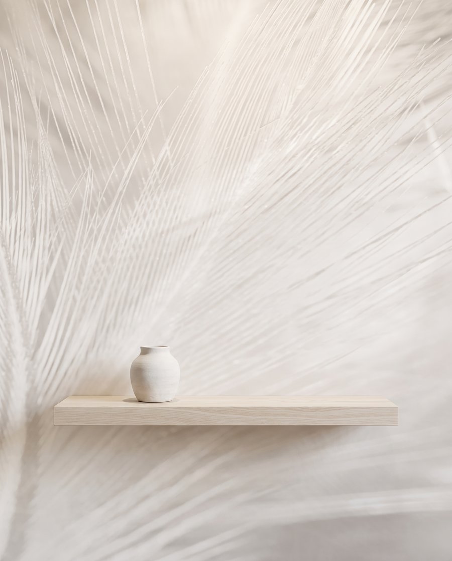Witte veren als wolken — detail