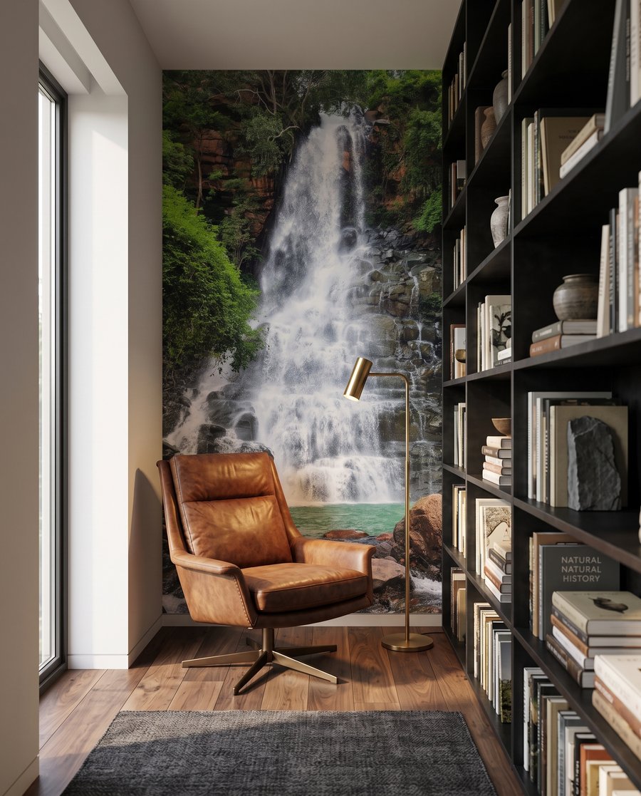 Waterval tussen donkere rotsen — interieur 5