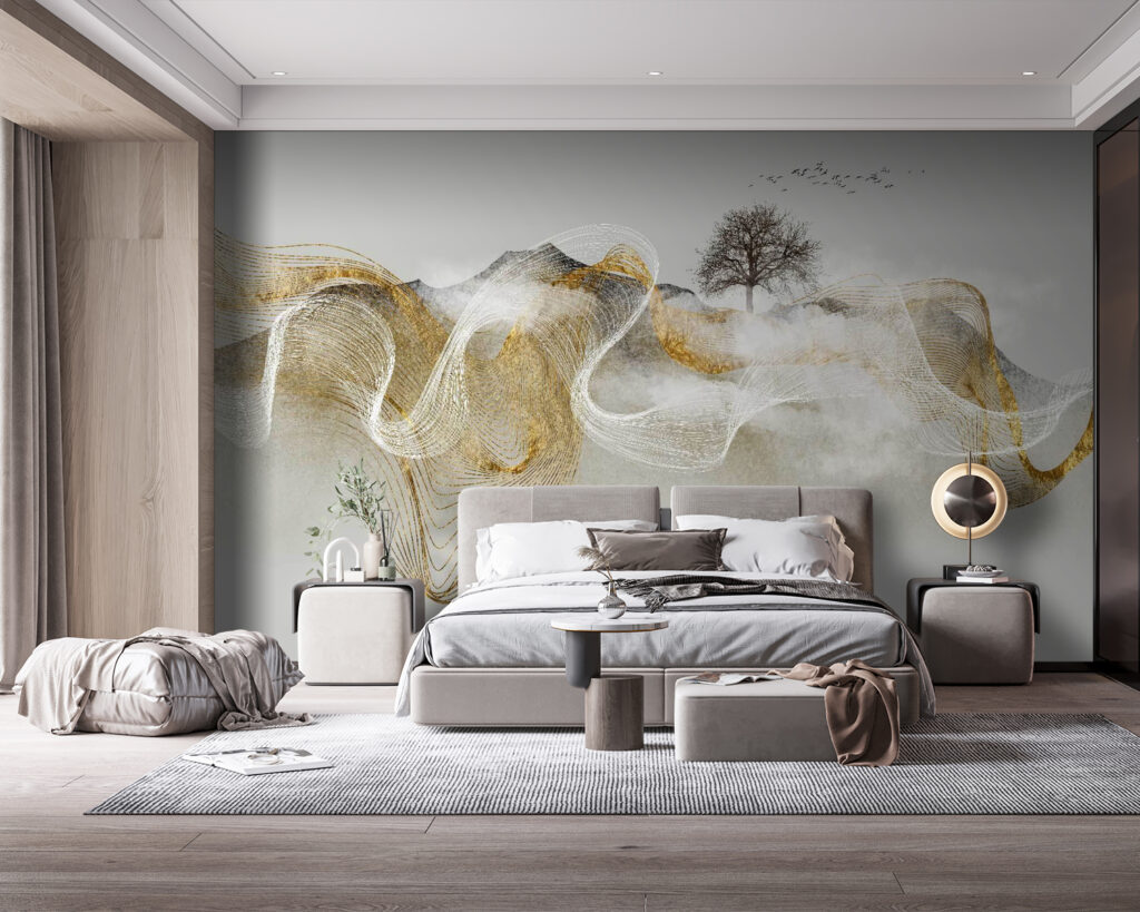 Boom tussen transparante lijnlinten — interieur 1