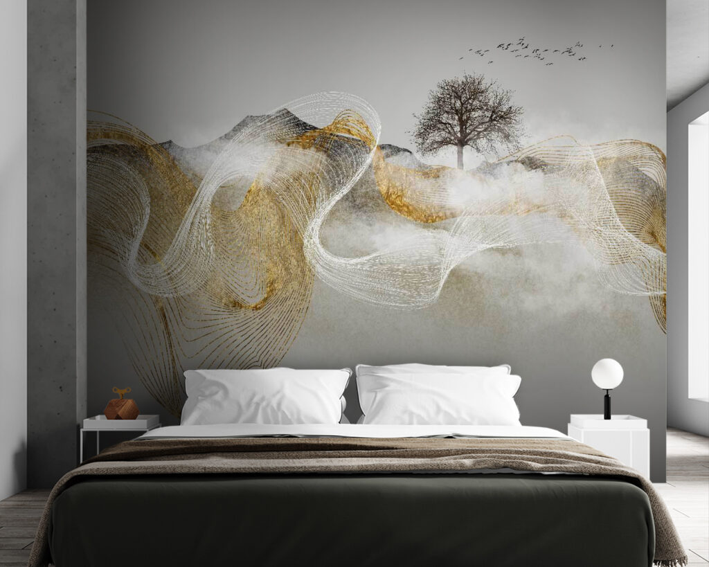 Boom tussen transparante lijnlinten — interieur 2