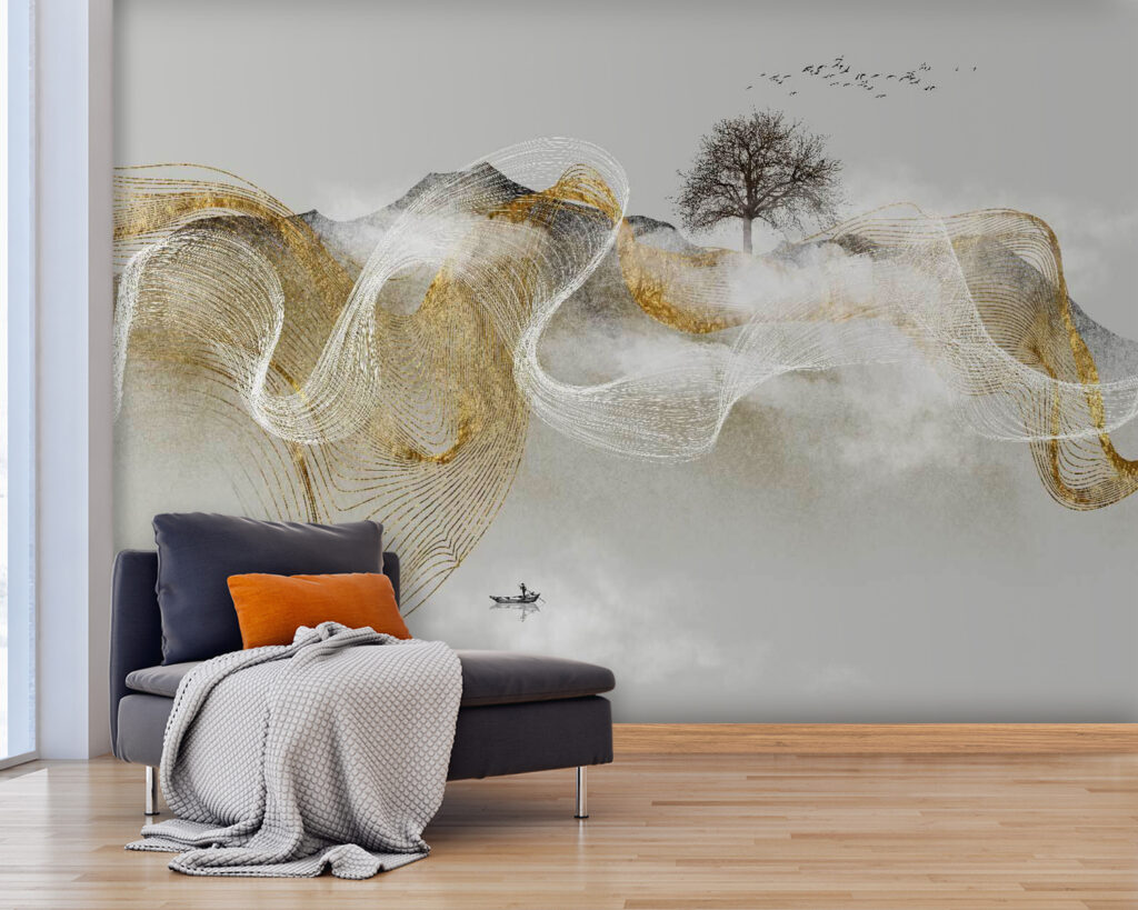 Boom tussen transparante lijnlinten — interieur 4