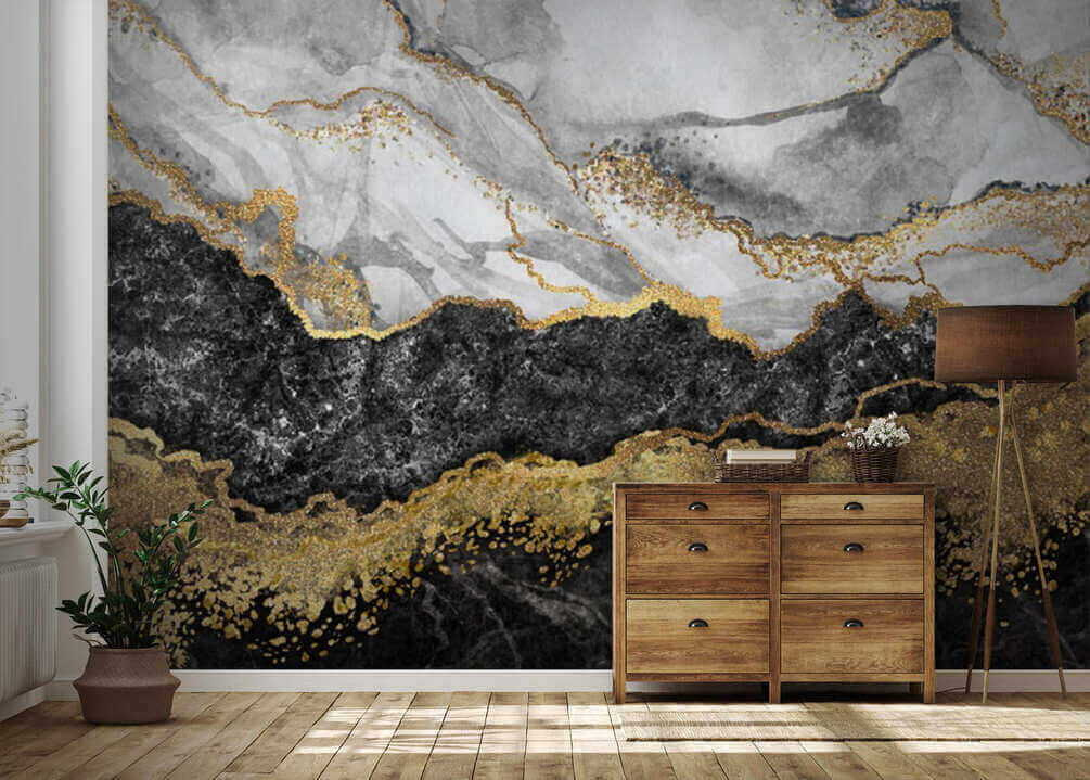 Zwartwit met goudkleurige breukrand — interieur 3