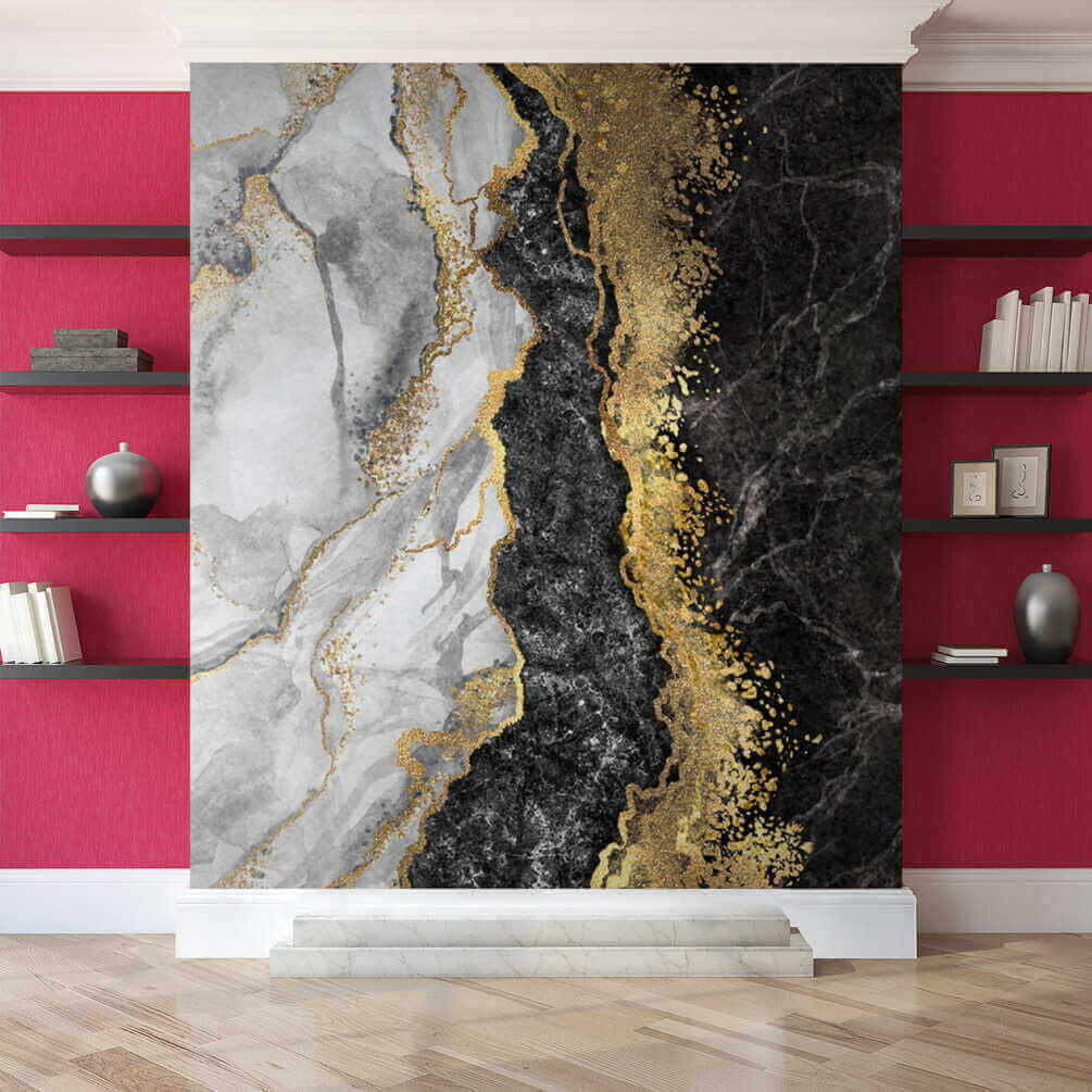 Zwartwit met goudkleurige breukrand — interieur 4