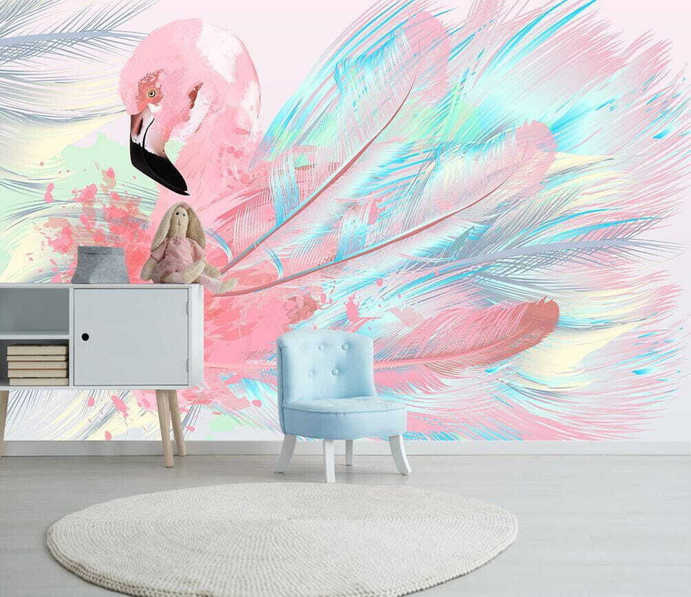 Flamingo in losse pastelvegen — interieur 1