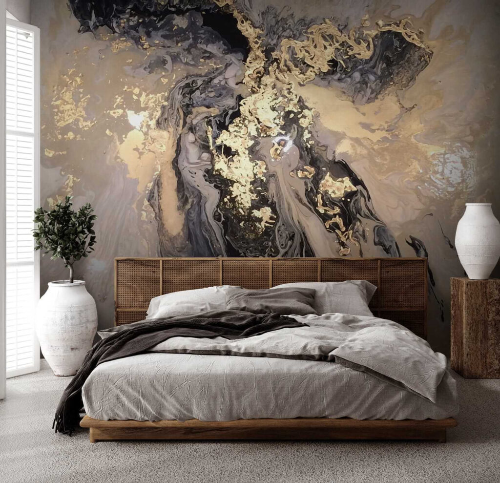 Donkere verf met goudspatten — interieur 3