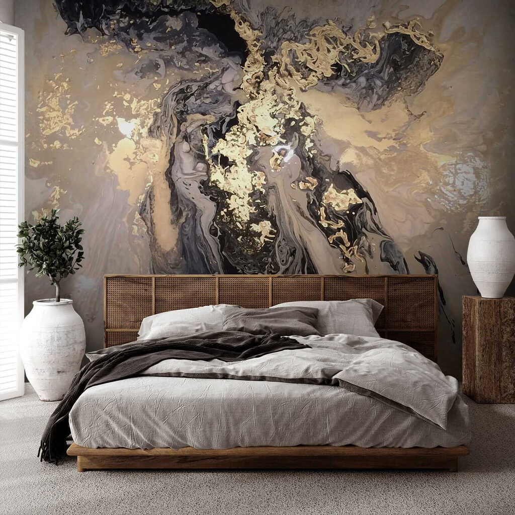 Donkere verf met goudspatten — interieur 9