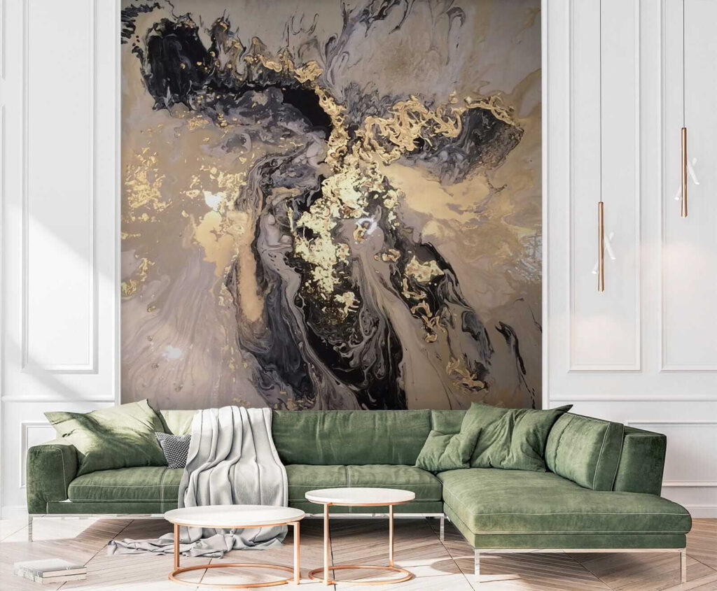 Donkere verf met goudspatten — interieur 4