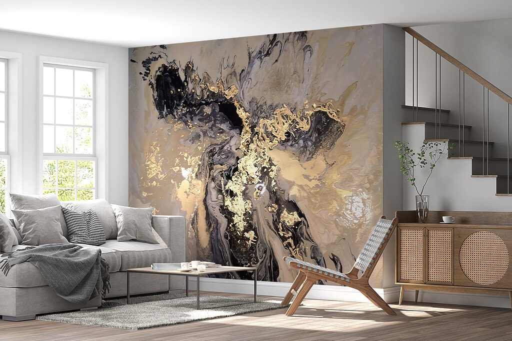 Donkere verf met goudspatten — interieur 10