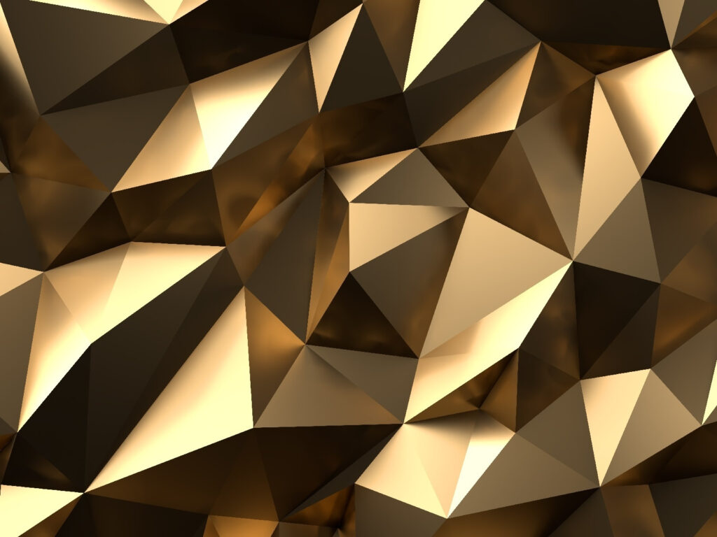 Gouden facetten vangen licht — volledig ontwerp