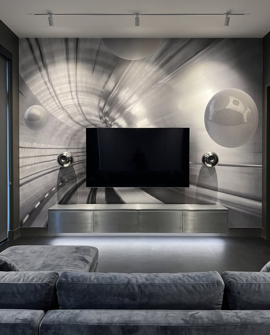 Bollen langs een lichttunnel — interieur 2