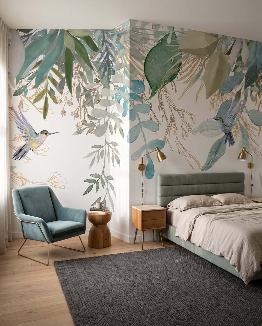 Een omlijsting van blad in een interieur