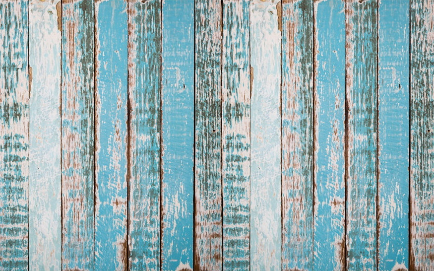 Blauwe planken met verfsporen — volledig ontwerp