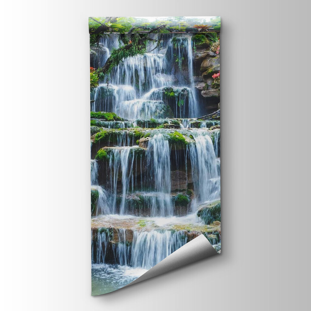 Waterval over begroeide treden — productweergave