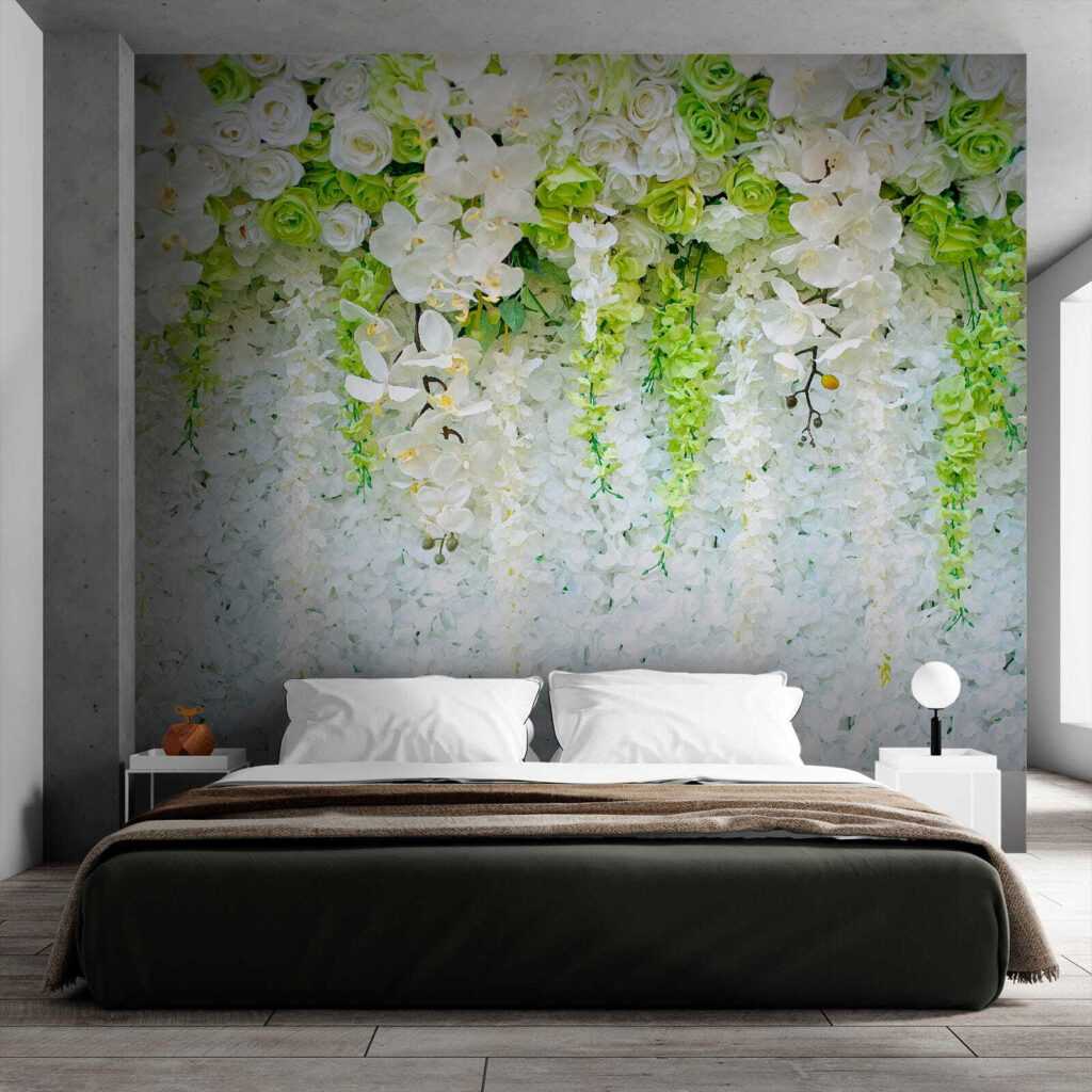 Witte bloemtrossen hangen omlaag — interieur 2
