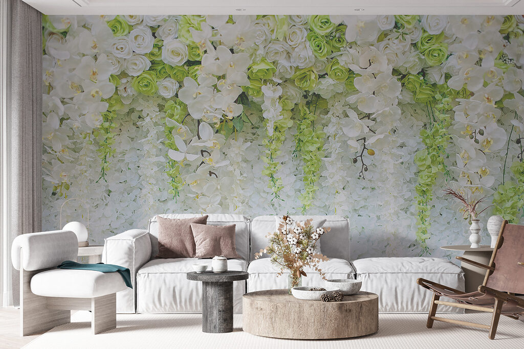 Witte bloemtrossen hangen omlaag — interieur 3