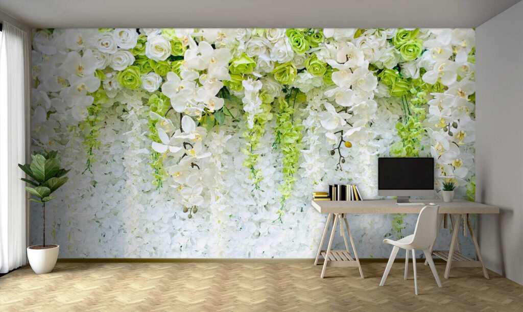 Witte bloemtrossen hangen omlaag — interieur 1
